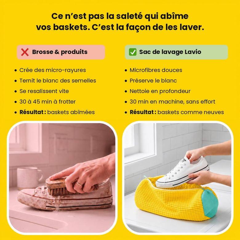 Brosse et produits contre le sac de lavage Lavio