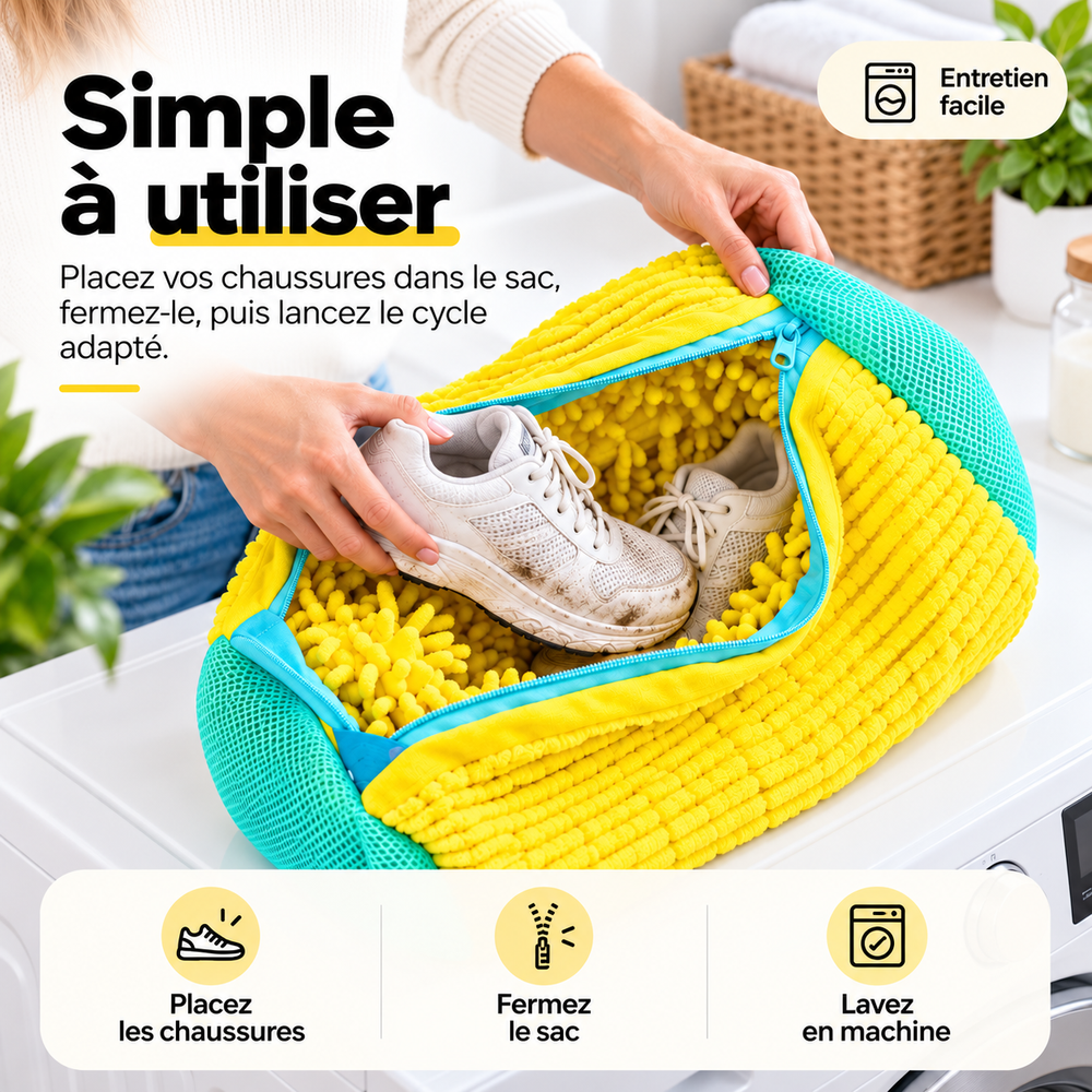 Placer les baskets dans le sac Lavio
